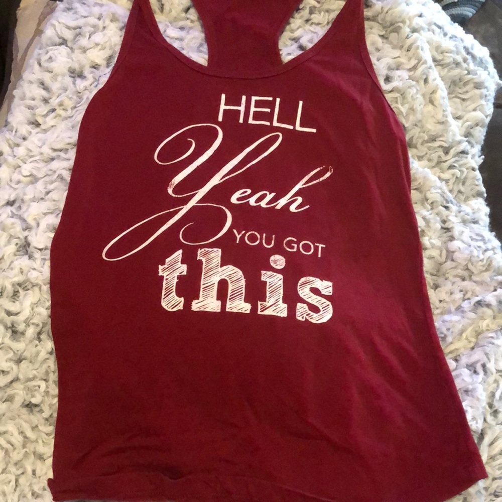 Maroon workout tank. Size Lg. Like new